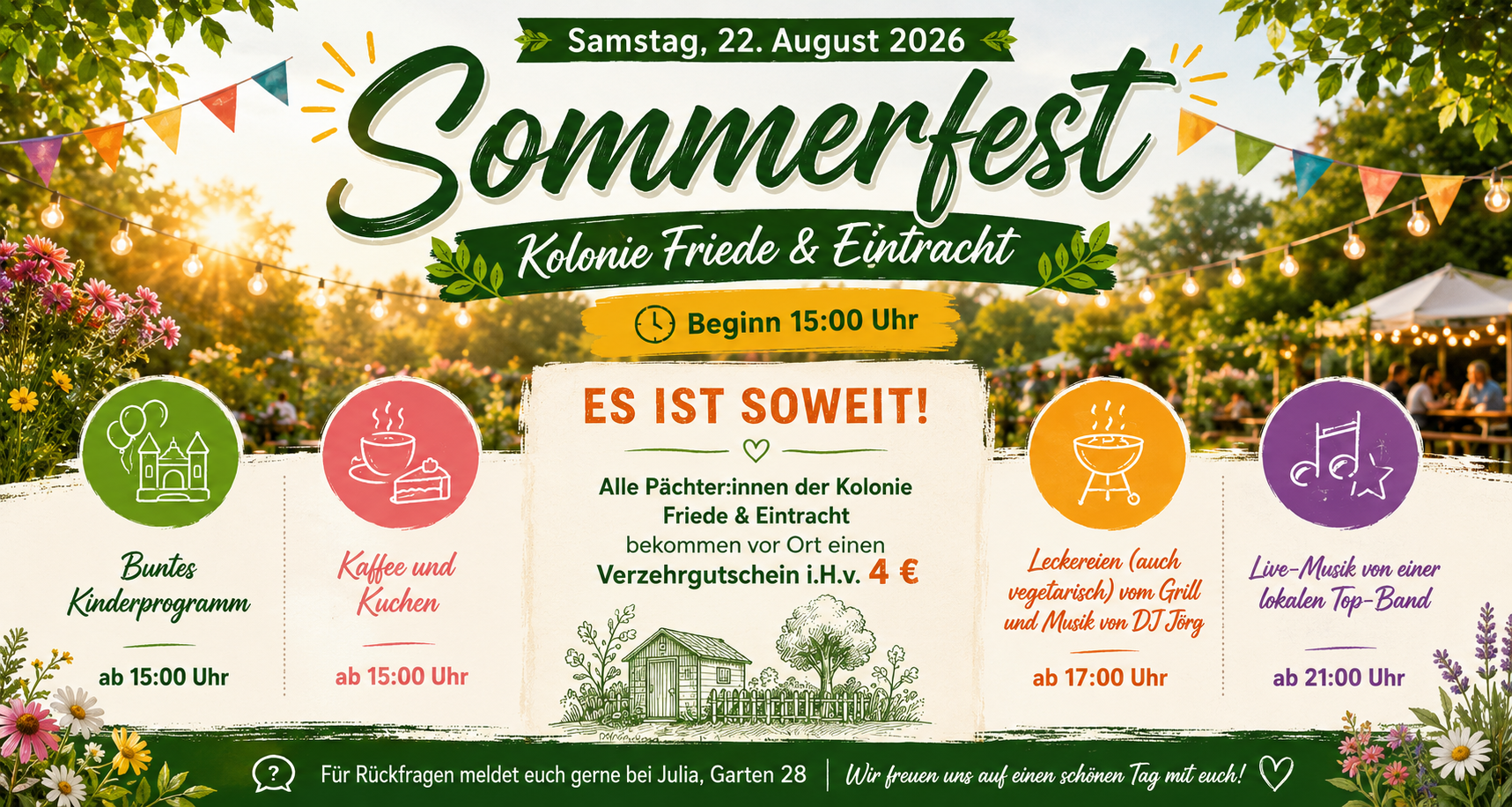 Kolonie Friede & Eintracht Sommerfest 2026
