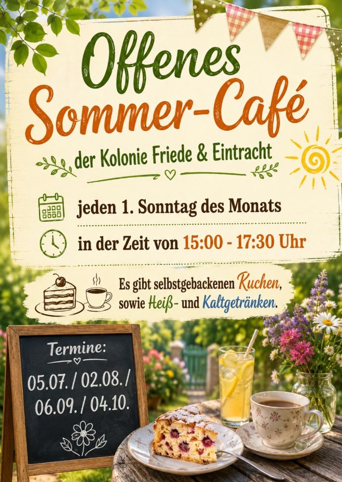 Offenes Sommer-Café der Kolonie Friede & Eintracht